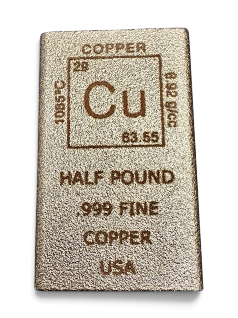Copper bar 1/2 lbs .999 fine copper